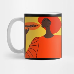 Black girl with papaya Mug